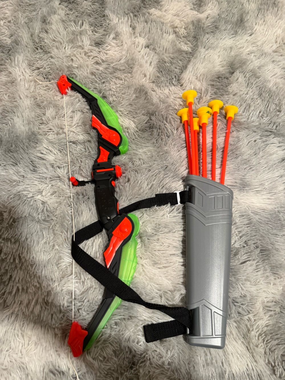 Kids Toy Bow and Arrow Set - Green, Black, Red, Gray